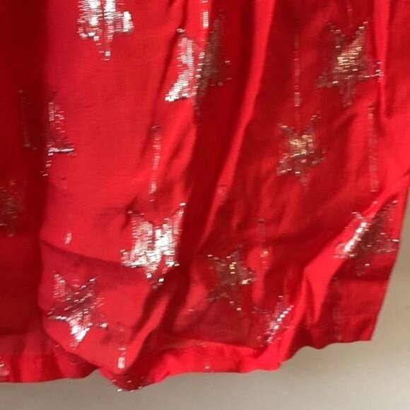 Cat & Jack Girls Red Starry Ruffle Sleeveless Dress M 7/8 Rayon & Cotton Blend - Picture 5 of 8